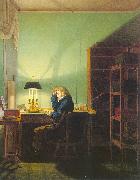 Man Reading by Lamplight, Georg Friedrich Kersting